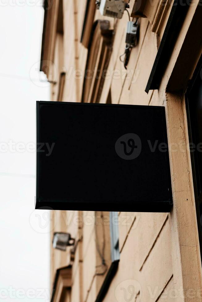 square mockup of street store photo