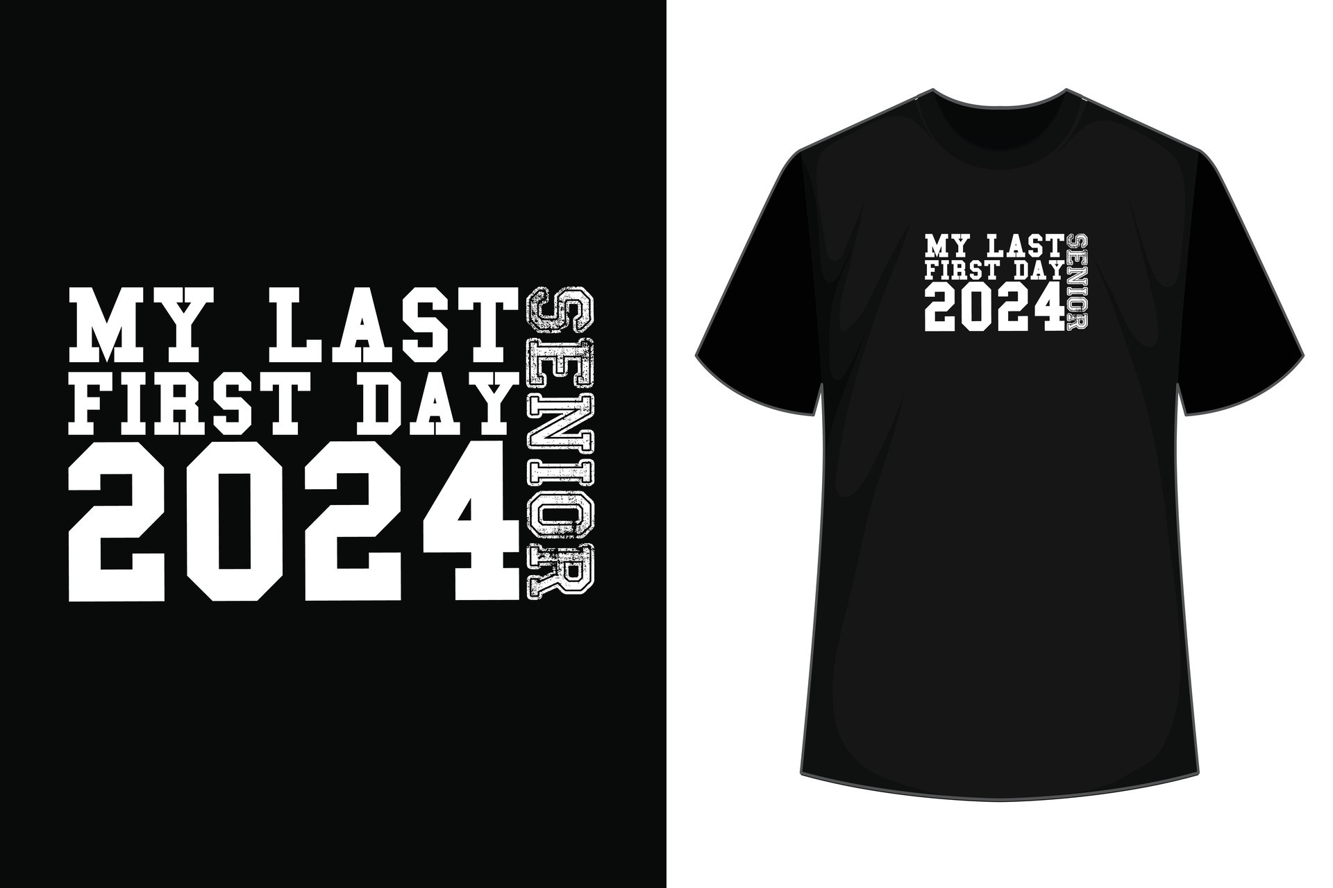 My Last First Day Senior Back to School 2024 Class Of 2024 T-Shirt
