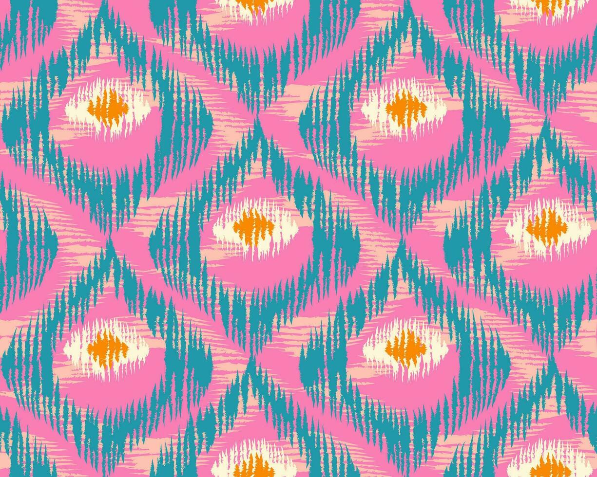 Vintage vector seamless pattern in ikat style.