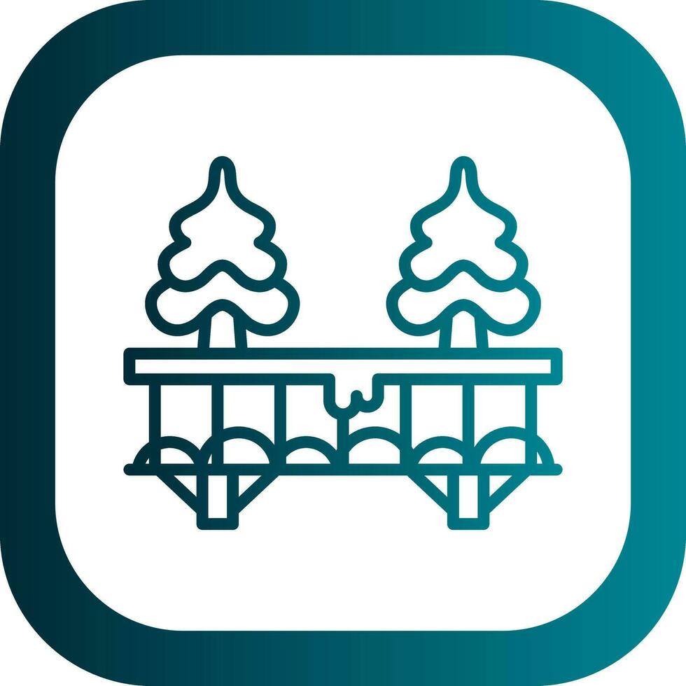 Snow-covered bridge Vector Icon Design