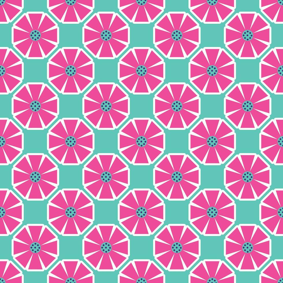 Y2K floral pattern. Funny funky retro flowers background vector