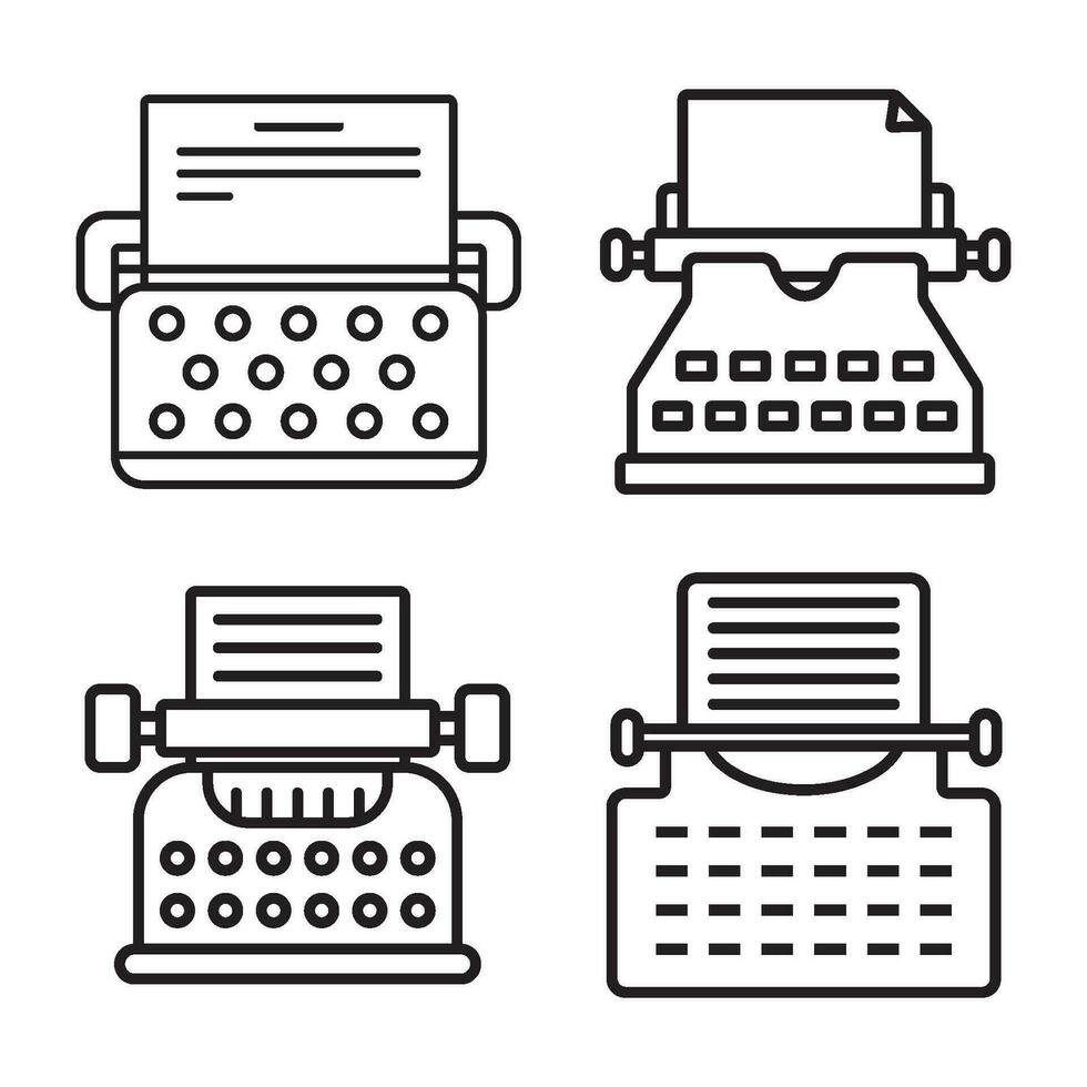 typewriter icon vector