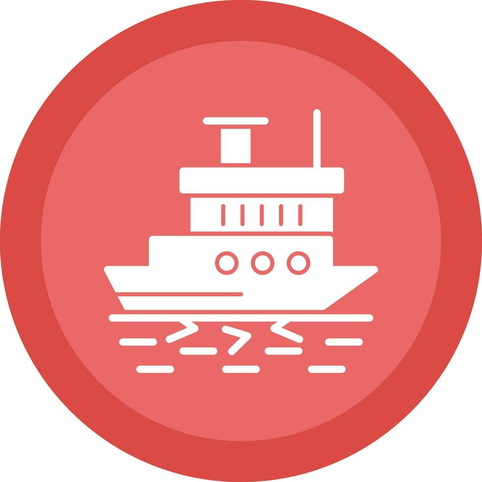 Icebreaker ship in action Vector Icon Design