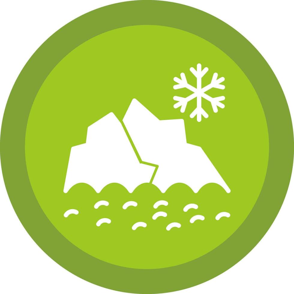 Snowy mountain peak Vector Icon Design