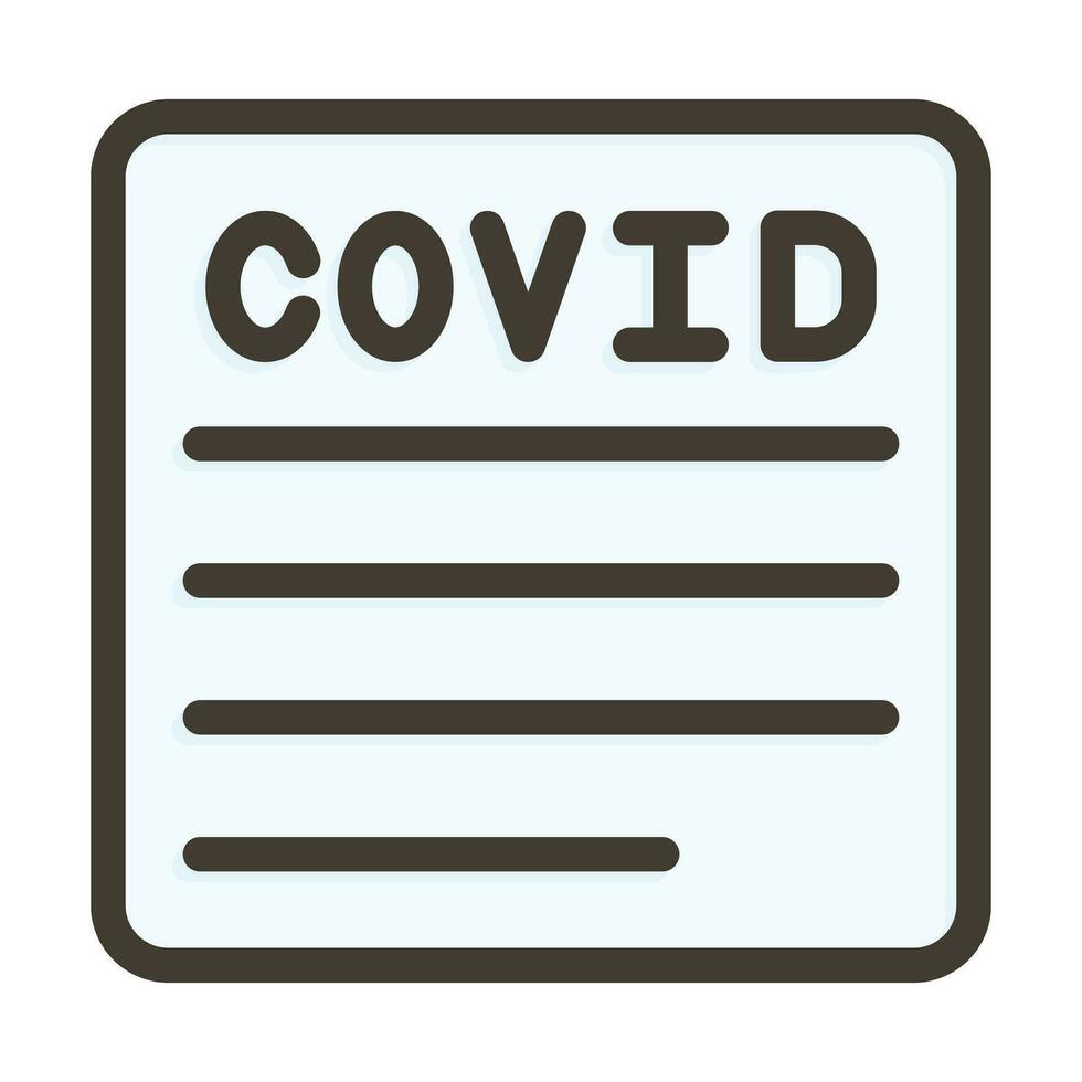 Covid Report Thick Line Filled Colors For Personal And Commercial Use. vector