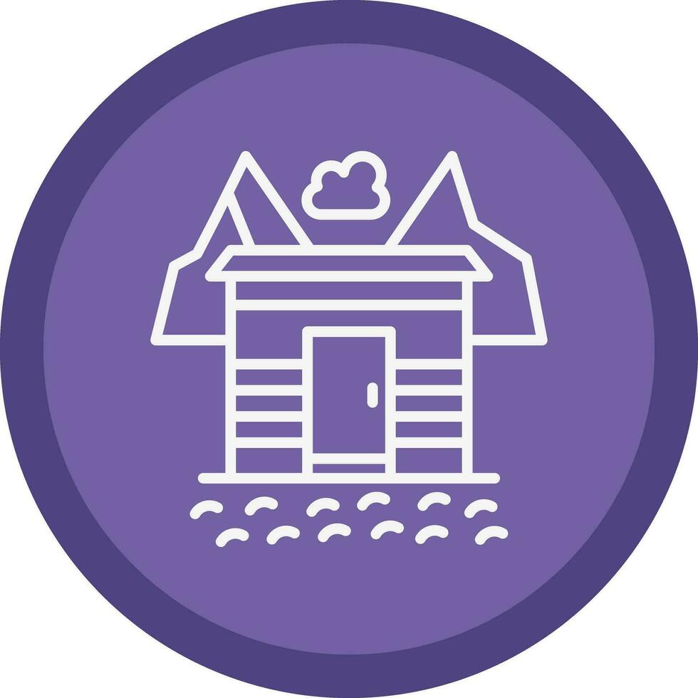 cubierto de nieve pueblo vector icono diseño