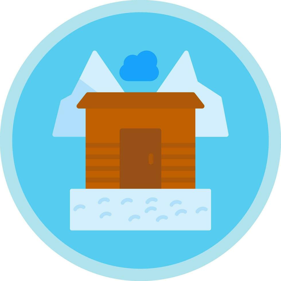 cubierto de nieve pueblo vector icono diseño