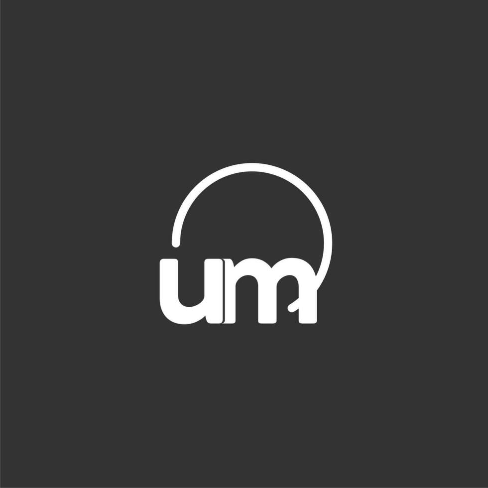 UM initial logo with rounded circle vector