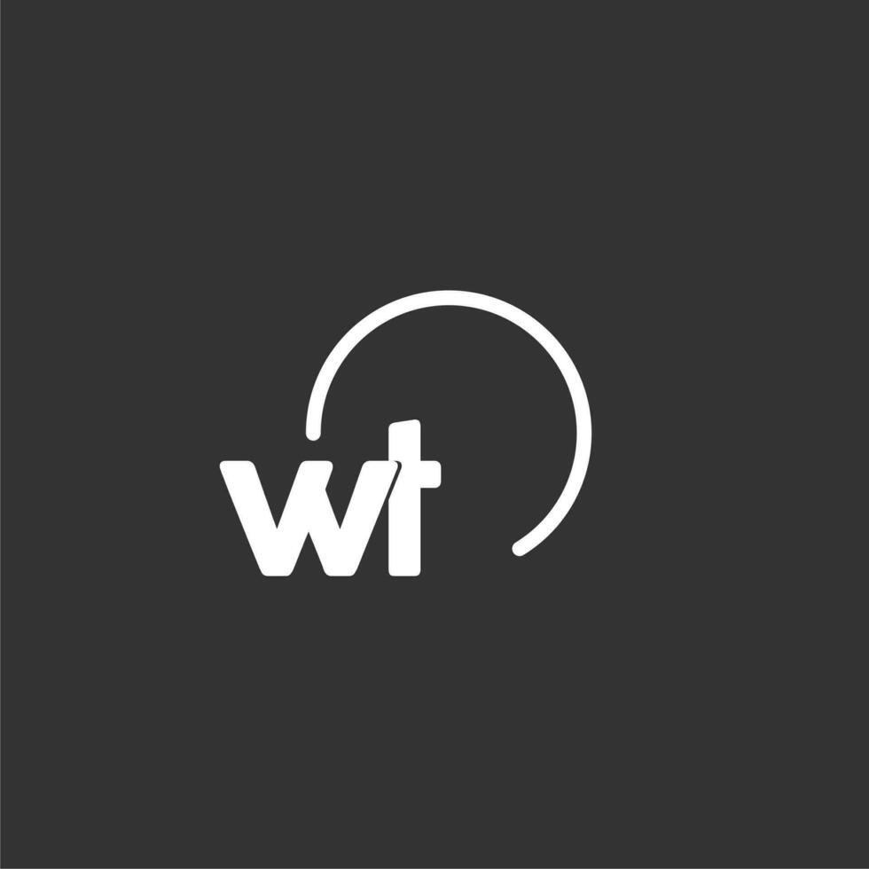 WT initial logo with rounded circle vector