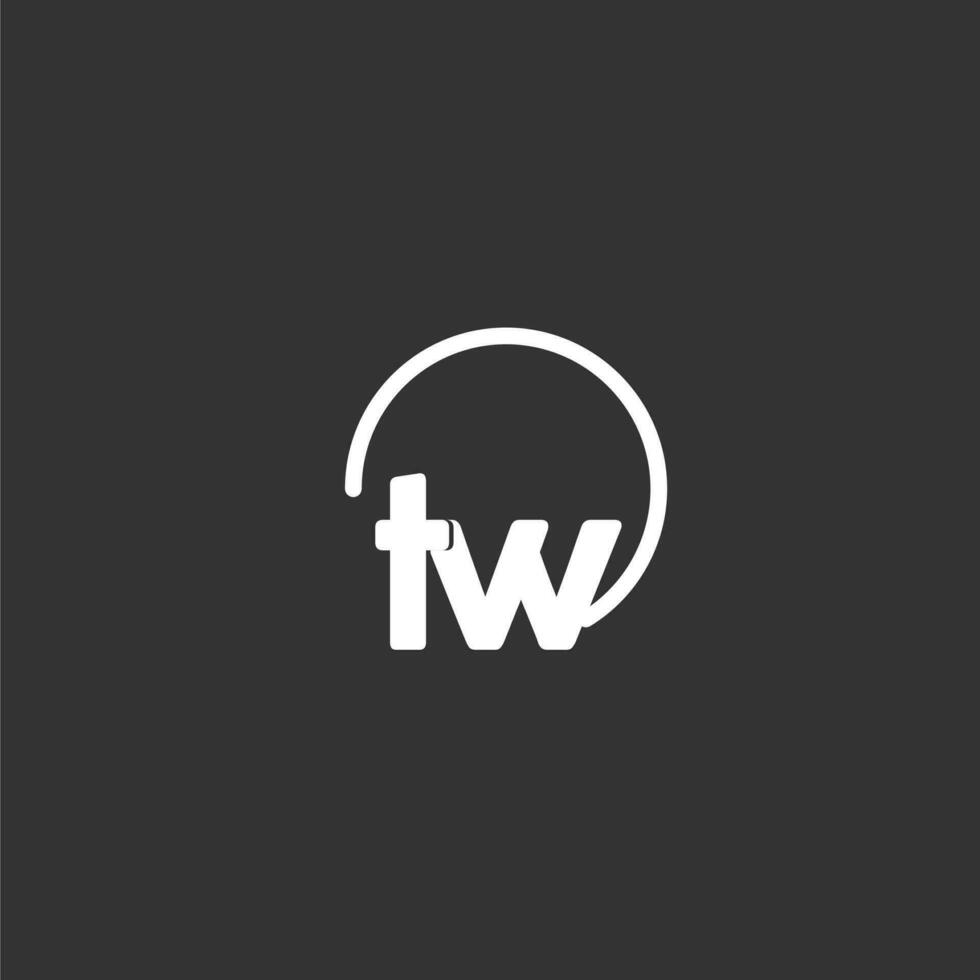 TW initial logo with rounded circle vector