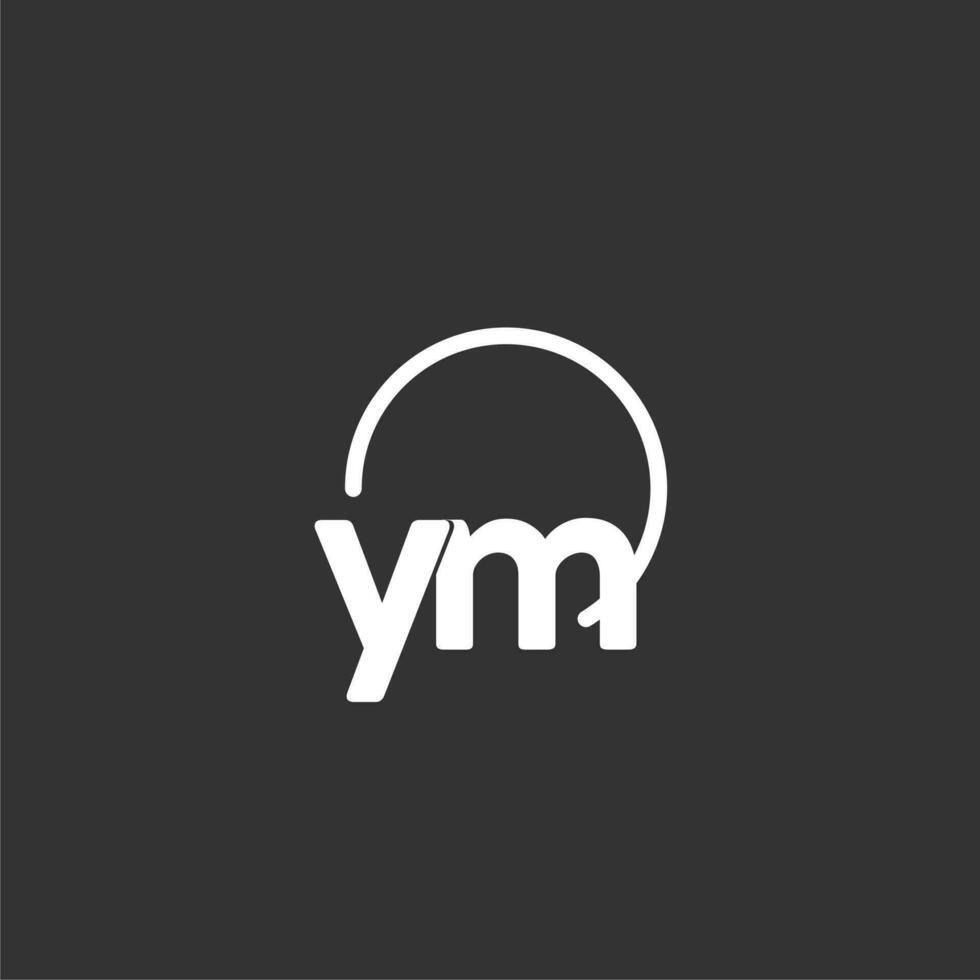 YM initial logo with rounded circle vector