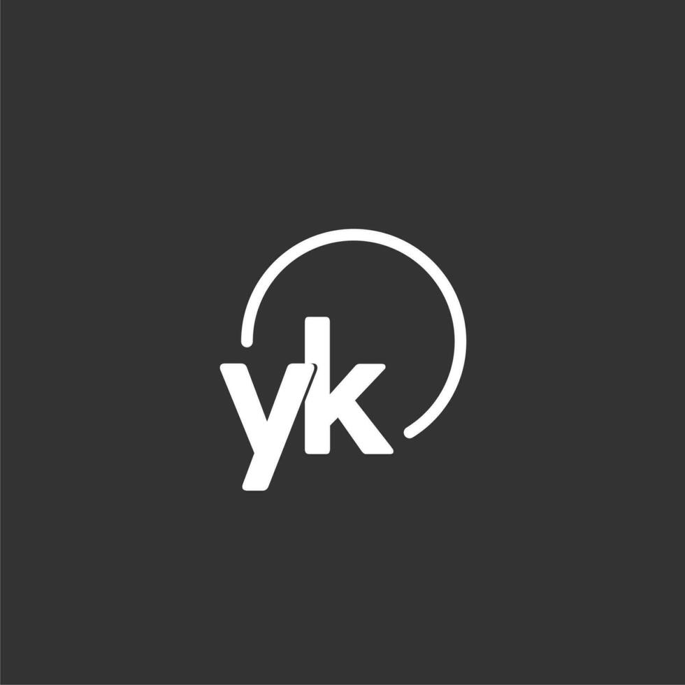 YK initial logo with rounded circle vector