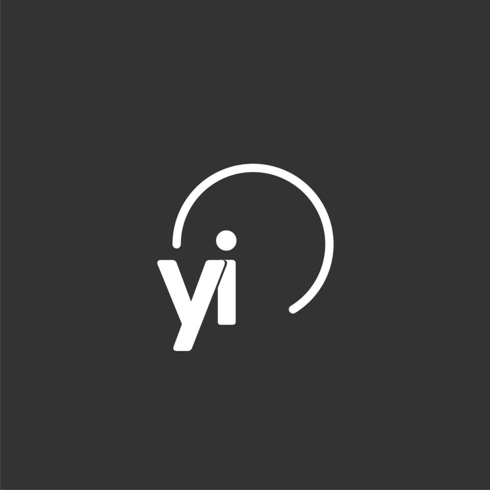 YI initial logo with rounded circle vector