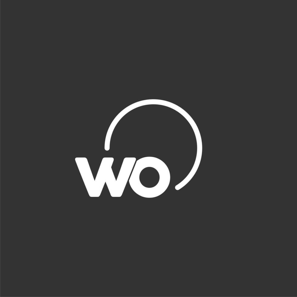 WO initial logo with rounded circle vector