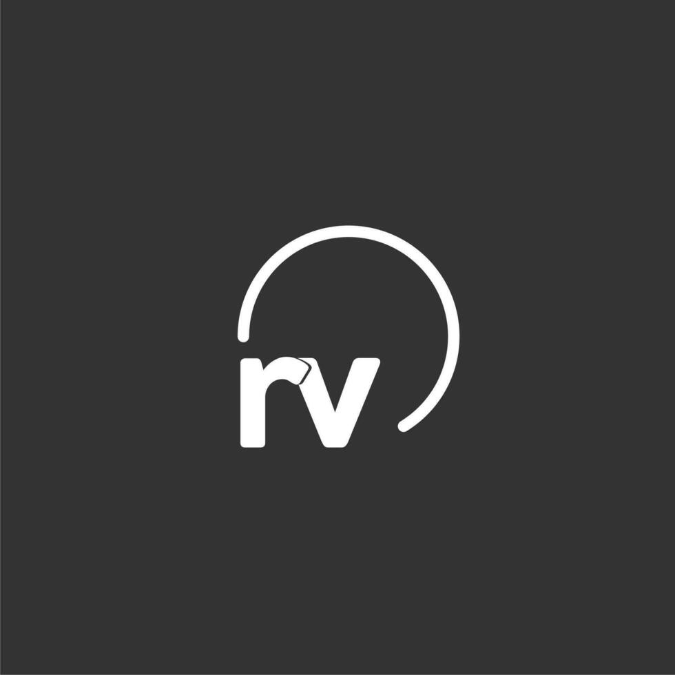 RV initial logo with rounded circle vector