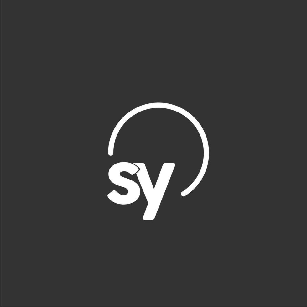 SY initial logo with rounded circle vector
