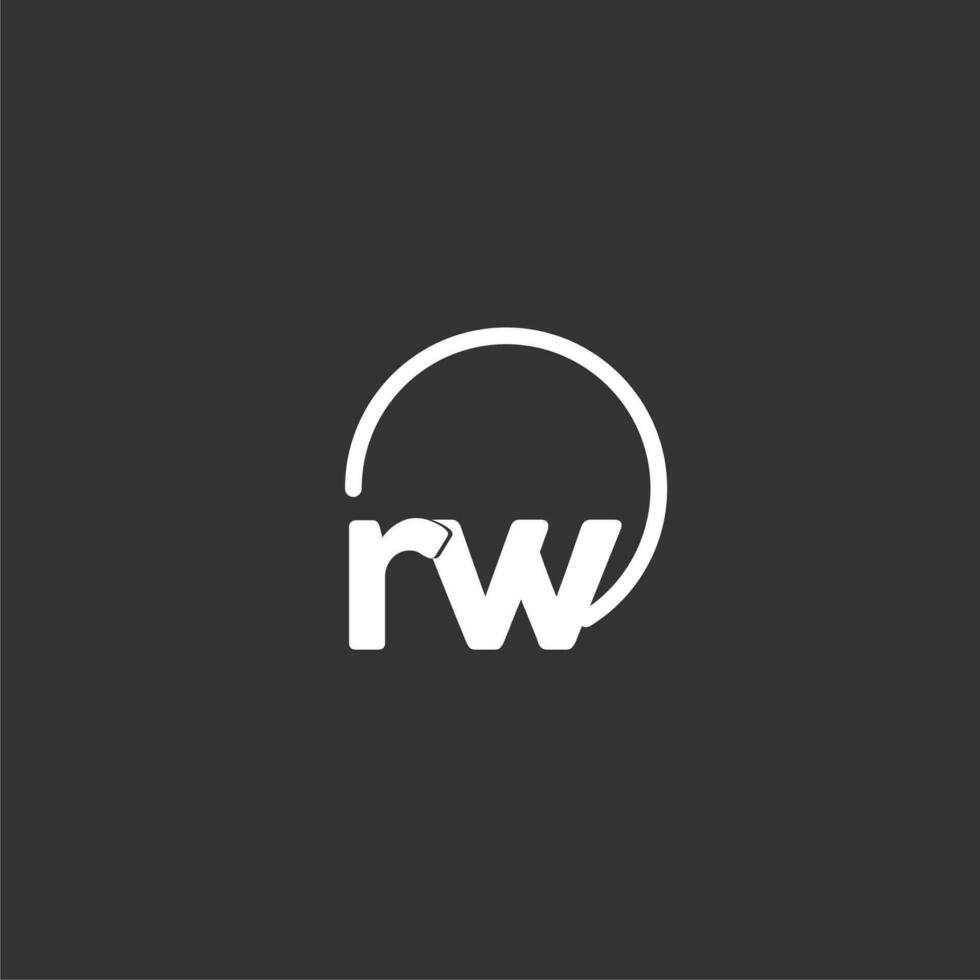 RW initial logo with rounded circle vector