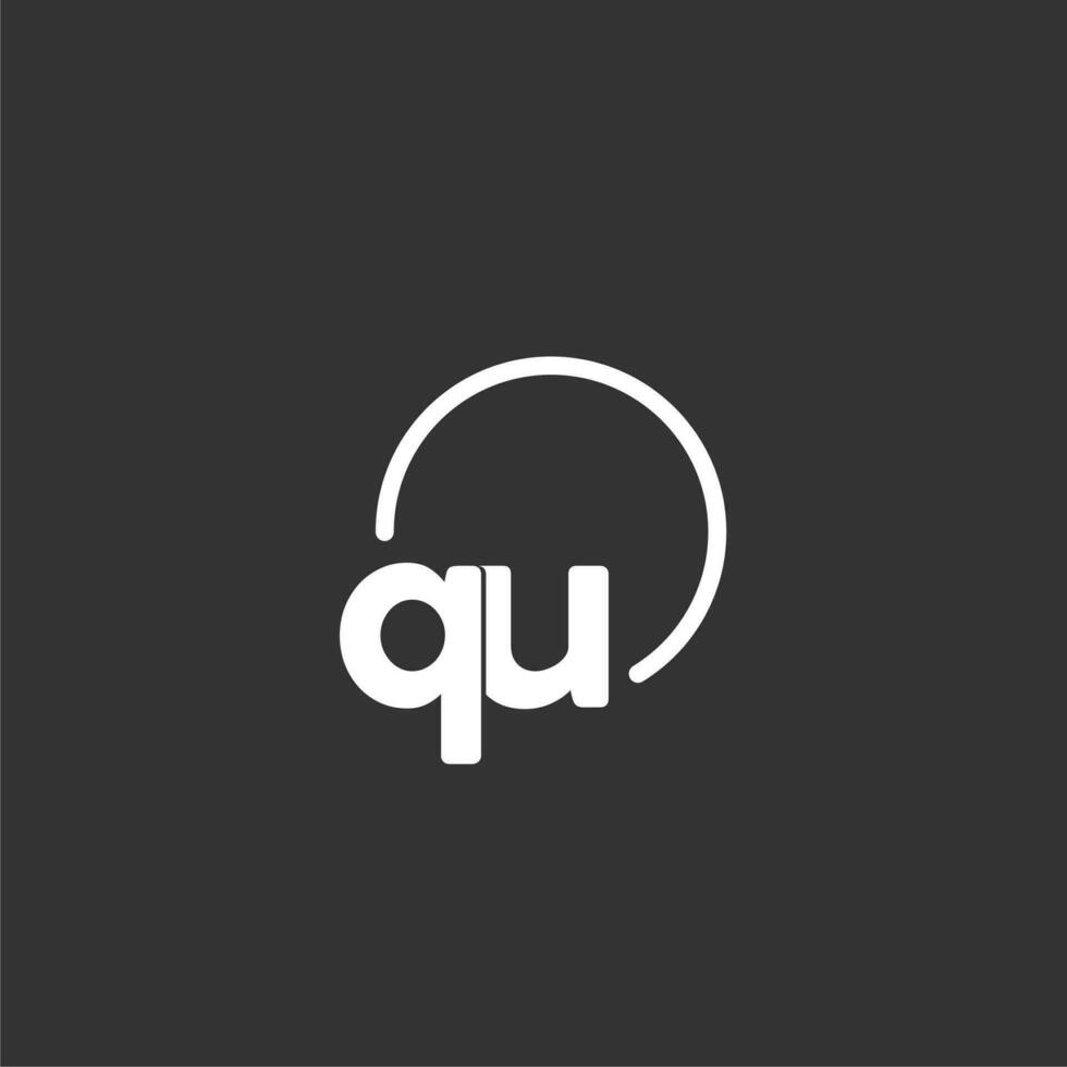 QU initial logo with rounded circle vector