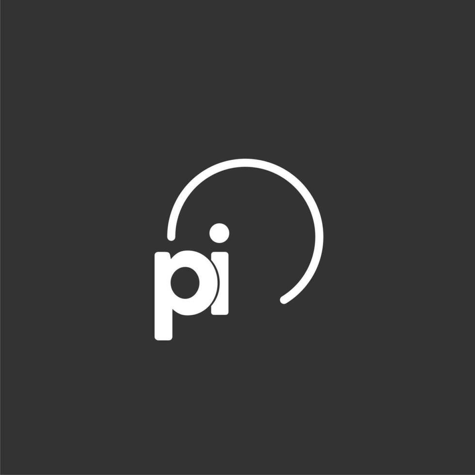 PI initial logo with rounded circle vector