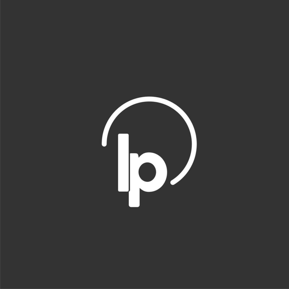 LP initial logo with rounded circle vector