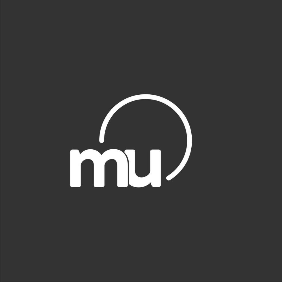 mu inicial logo con redondeado circulo vector