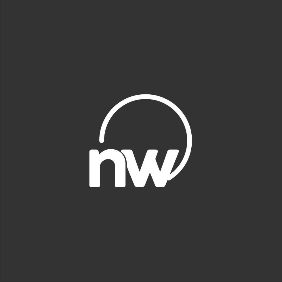 NW initial logo with rounded circle vector