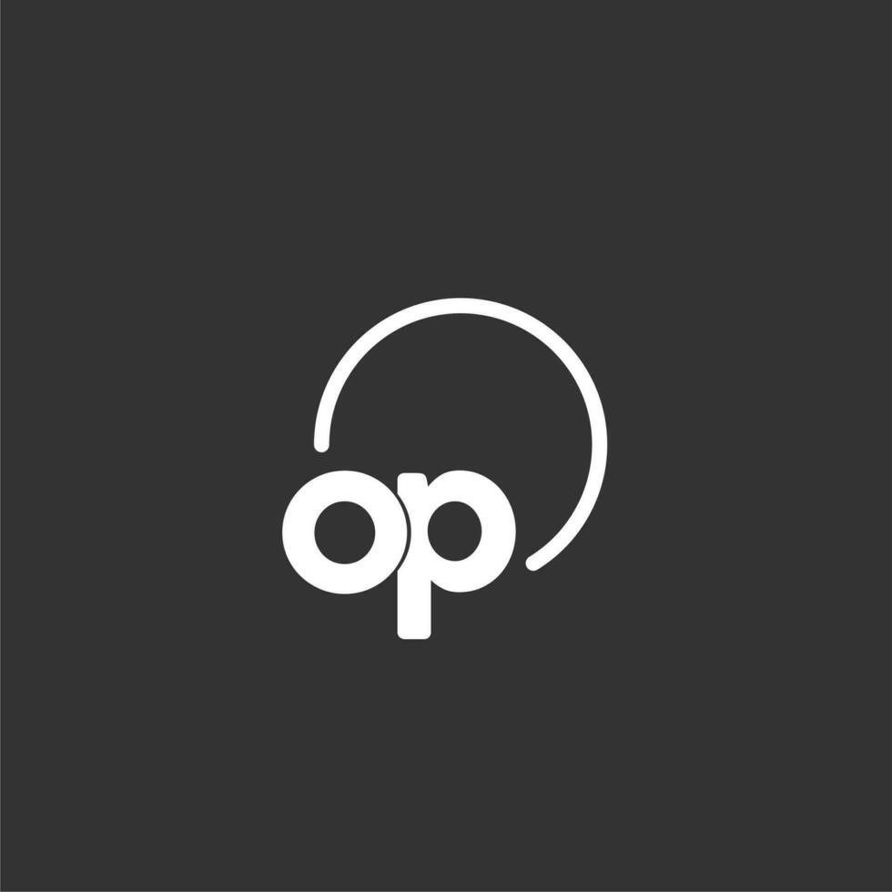 OP initial logo with rounded circle vector