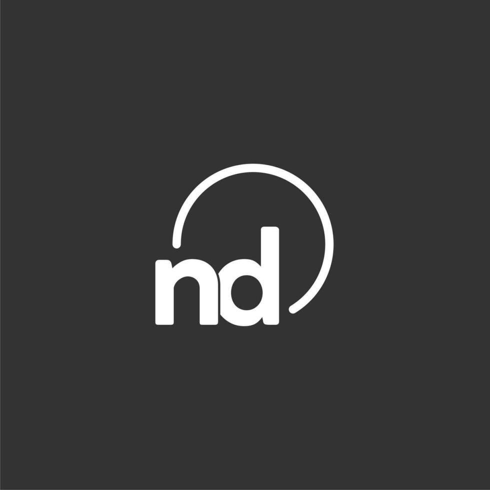 ND initial logo with rounded circle vector