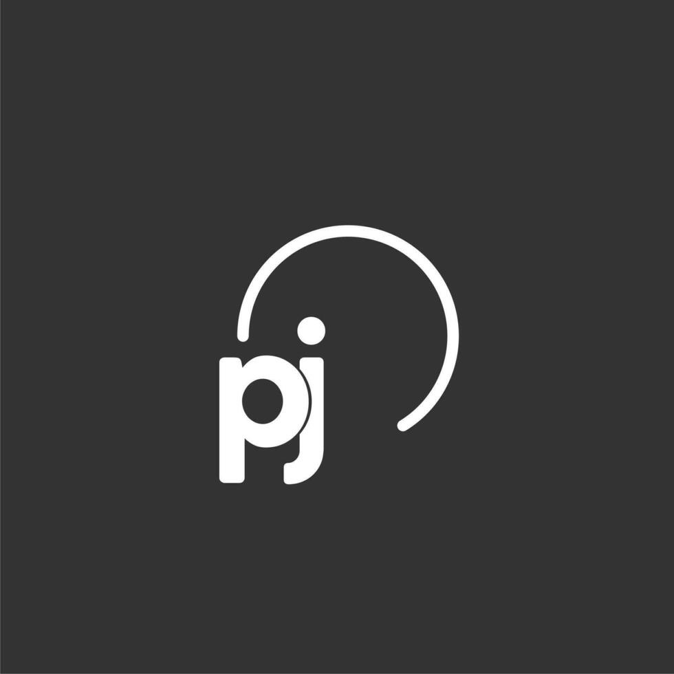 PJ initial logo with rounded circle vector