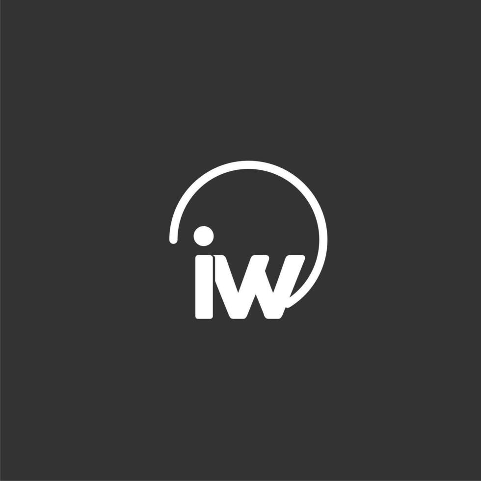 IW initial logo with rounded circle vector