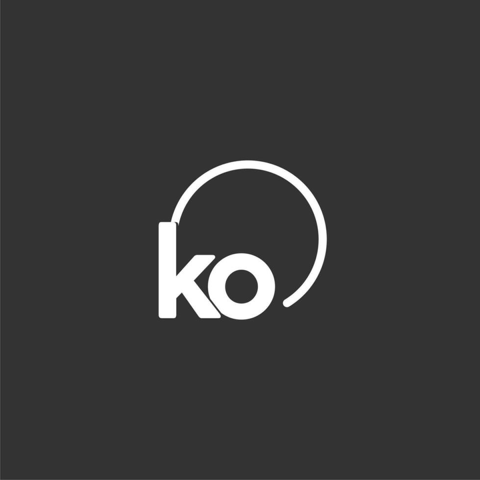 KO initial logo with rounded circle vector