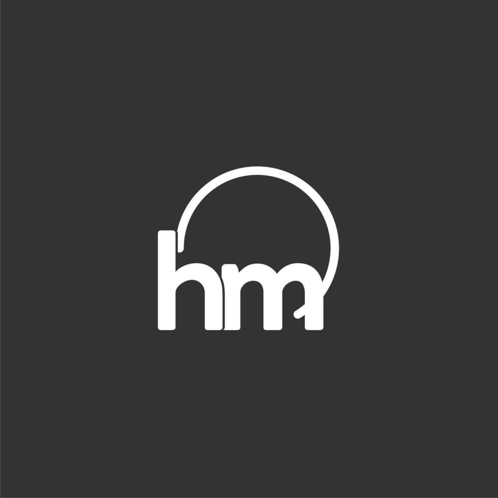 HM initial logo with rounded circle vector