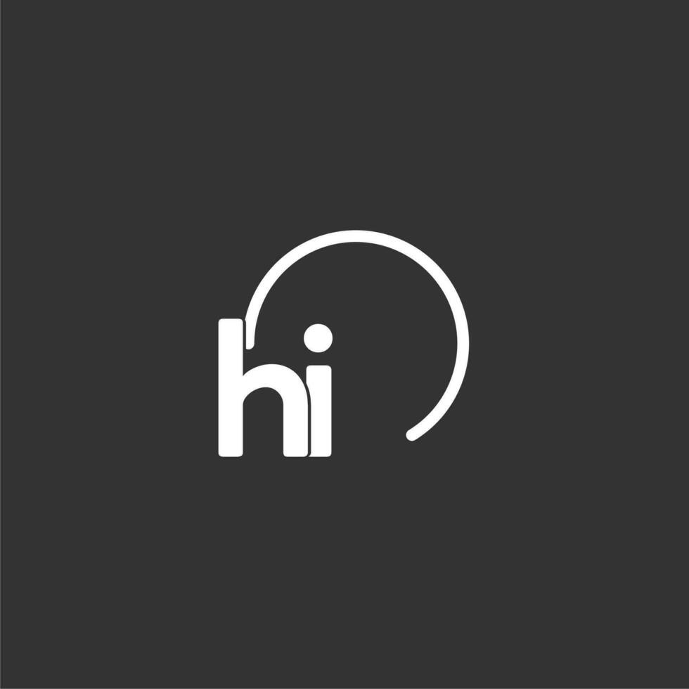 HI initial logo with rounded circle vector