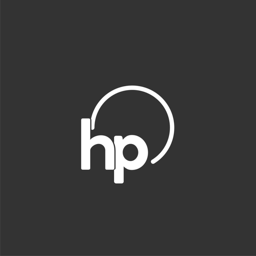 hp inicial logo con redondeado circulo vector