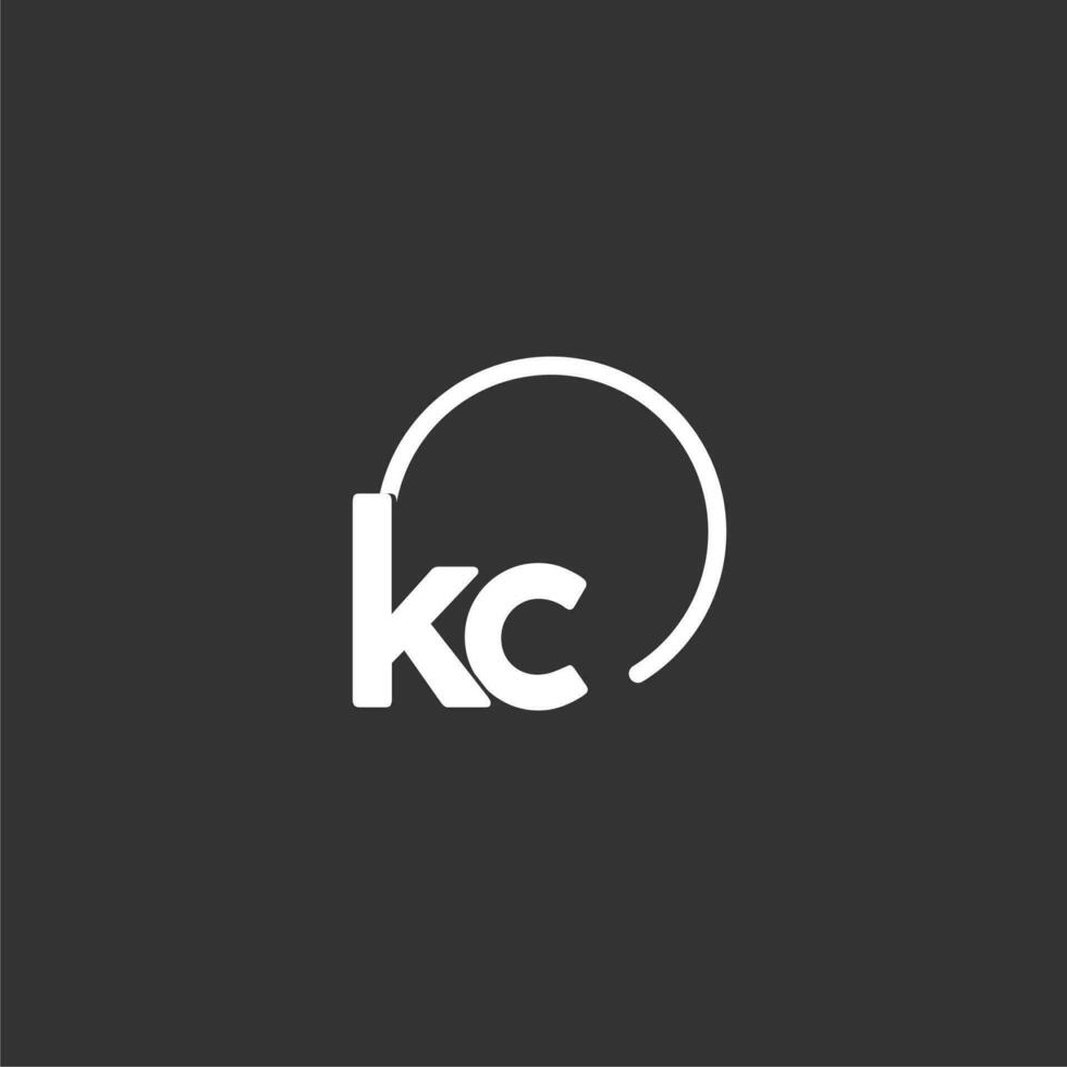 KC initial logo with rounded circle vector