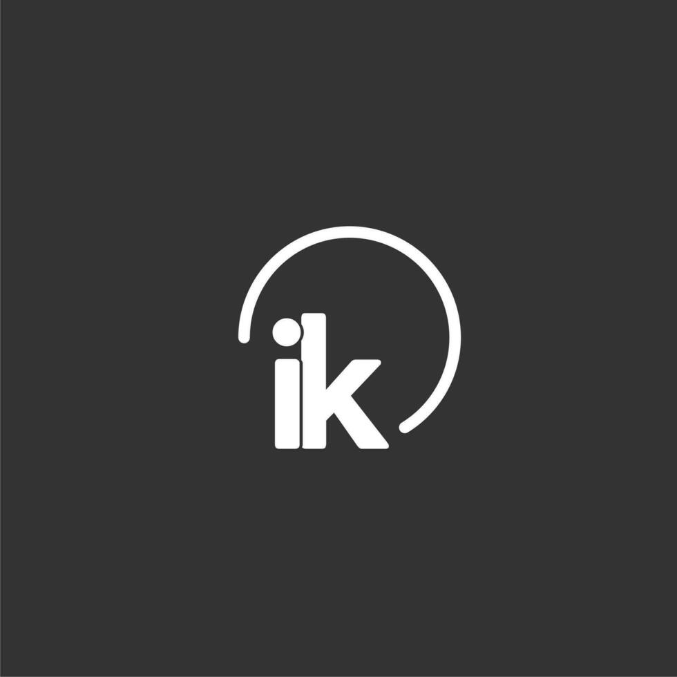 IK initial logo with rounded circle vector