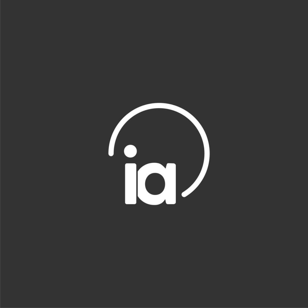 IA initial logo with rounded circle vector