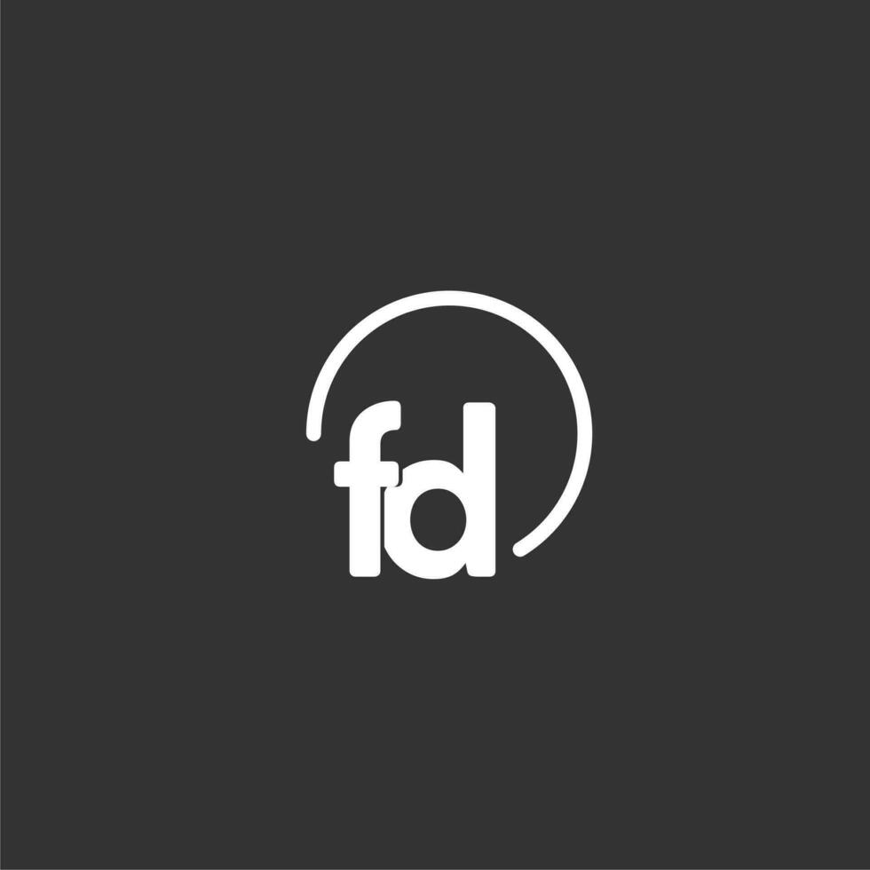 FD initial logo with rounded circle vector