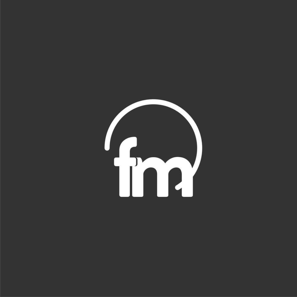 FM initial logo with rounded circle vector