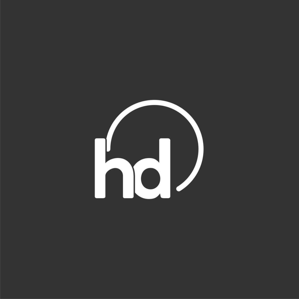 HD initial logo with rounded circle vector