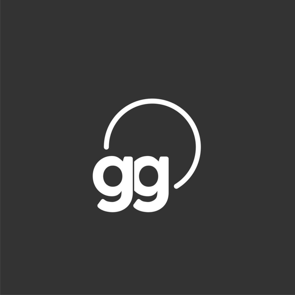 GG initial logo with rounded circle vector