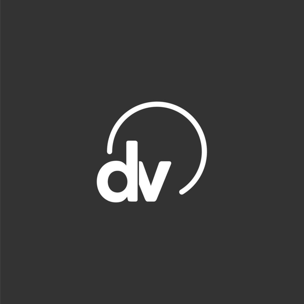 DV initial logo with rounded circle vector
