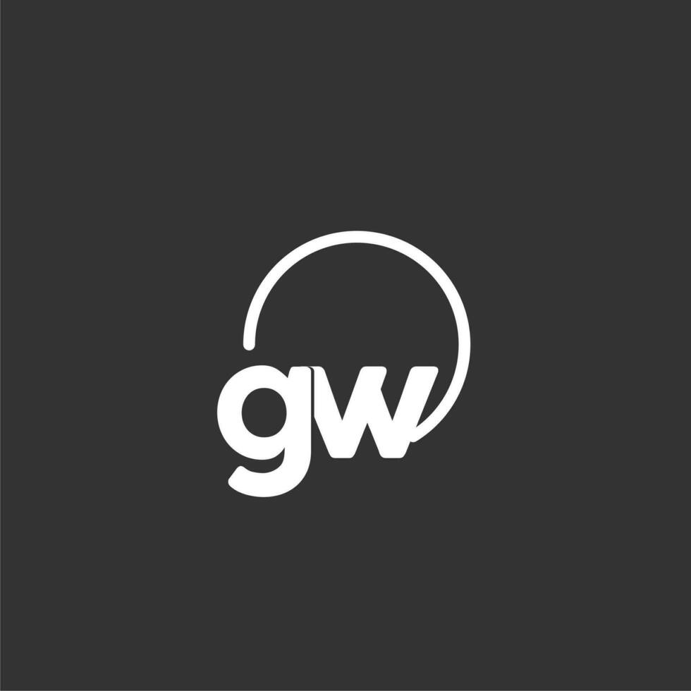 gw inicial logo con redondeado circulo vector