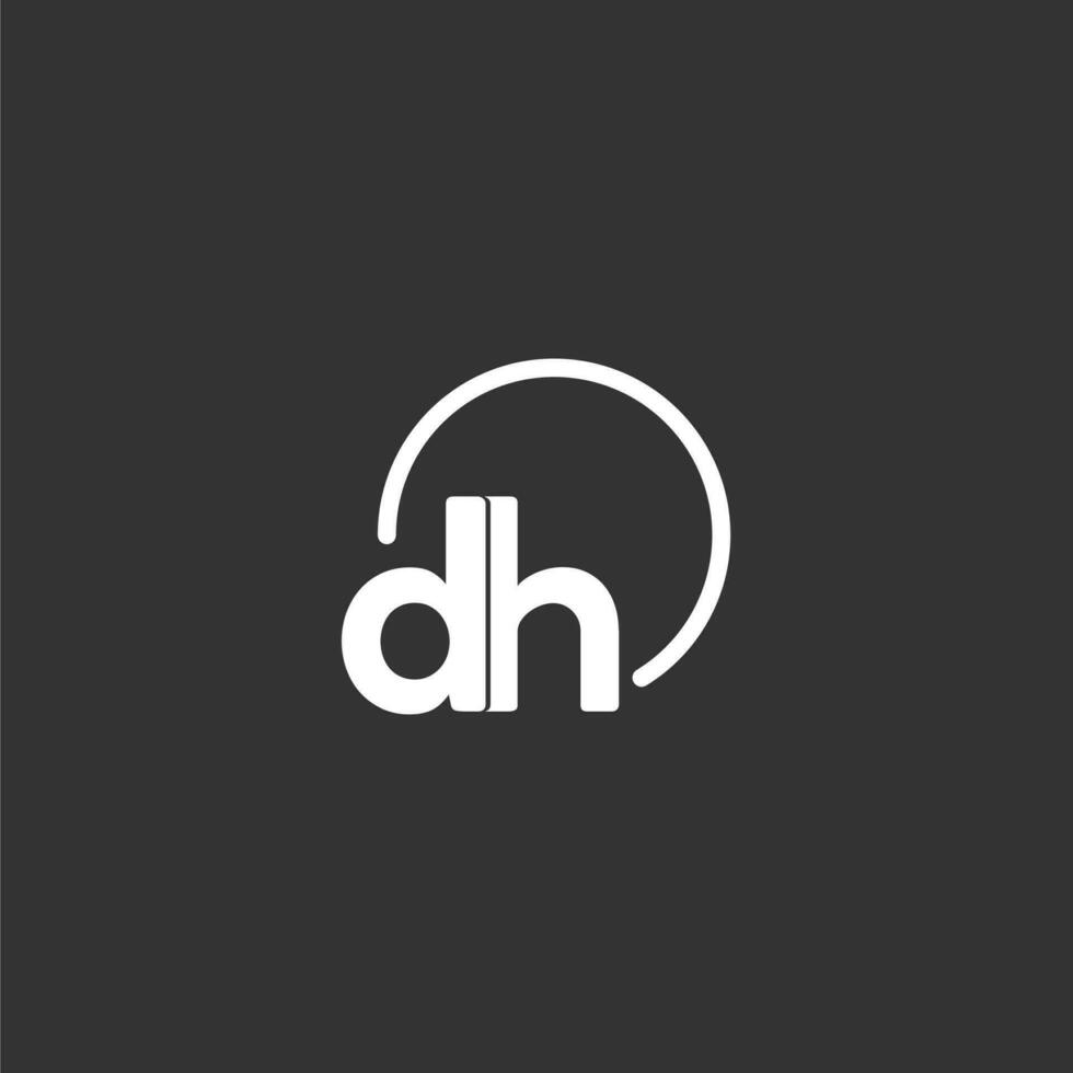 DH initial logo with rounded circle vector
