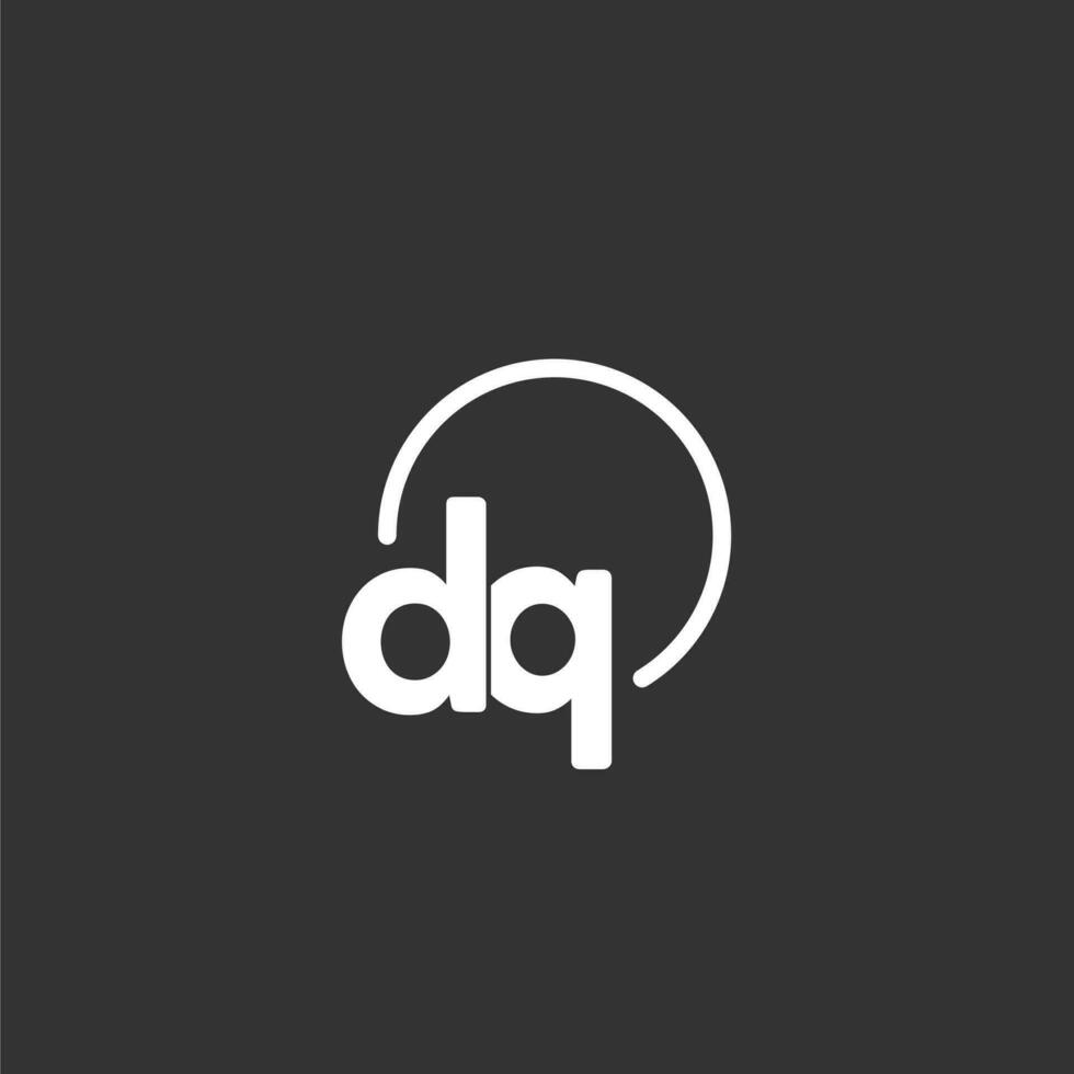 DQ initial logo with rounded circle vector