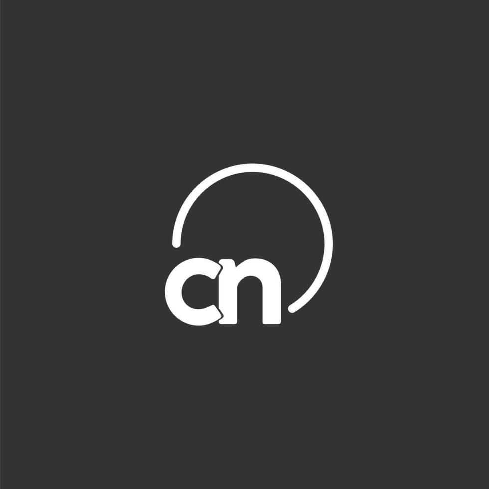 CN initial logo with rounded circle vector