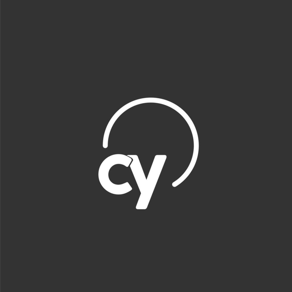 CY initial logo with rounded circle vector