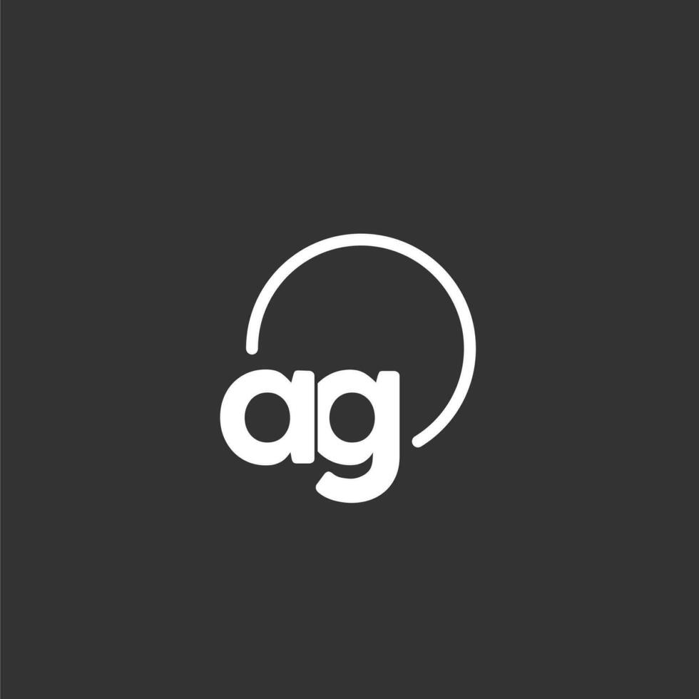 AG initial logo with rounded circle vector