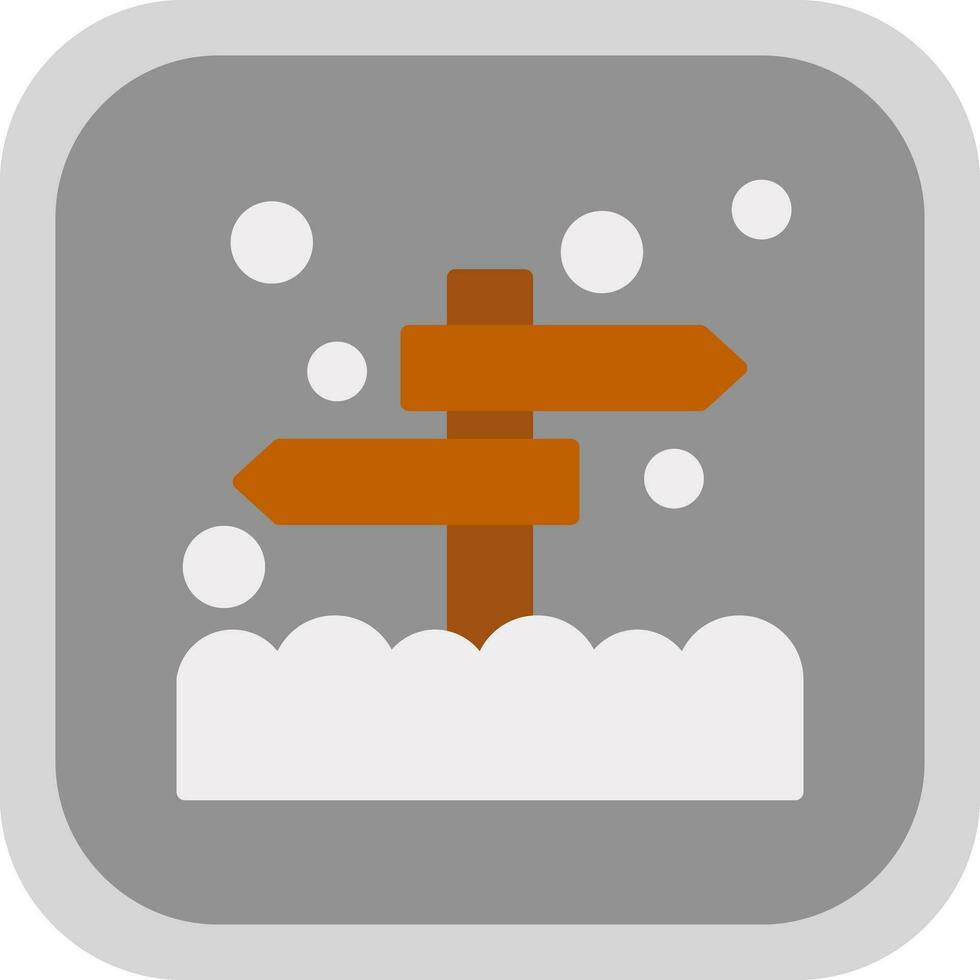 Snow-dusted signpost Vector Icon Design