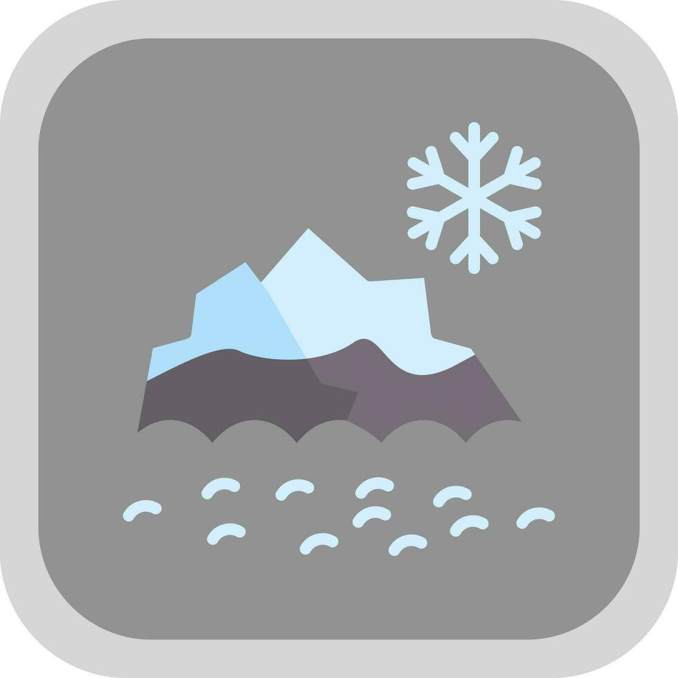 Snowy mountain peak Vector Icon Design